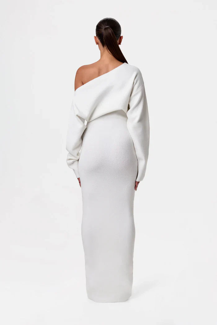 Knit Off-Shoulder Maxi Dress
