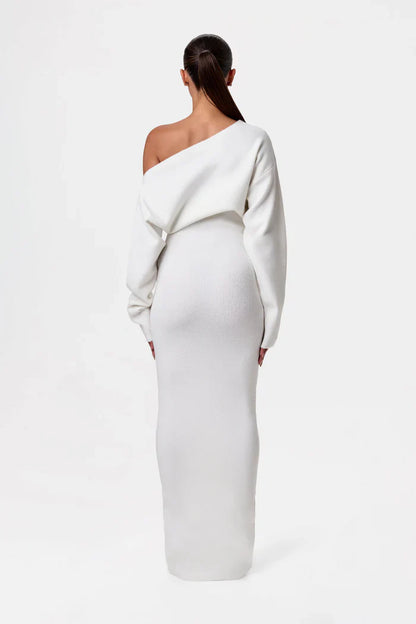 Knit Off-Shoulder Maxi Dress